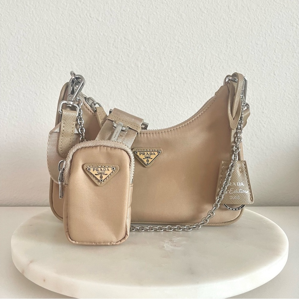 Prada Re-Edition 2005 Re-Nylon bag Beige